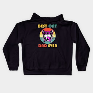 Best Cat Dad Ever Sunset Kids Hoodie